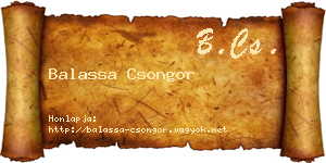 Balassa Csongor névjegykártya